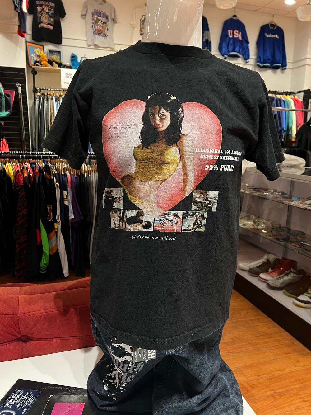 Vintage Cuddles Malone Los Angeles Black Men's Tee Size Medium